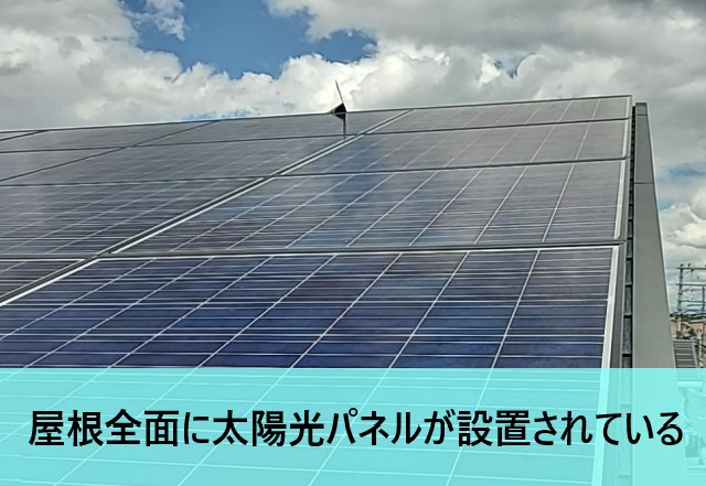 片流れ屋根　全面太陽光パネル